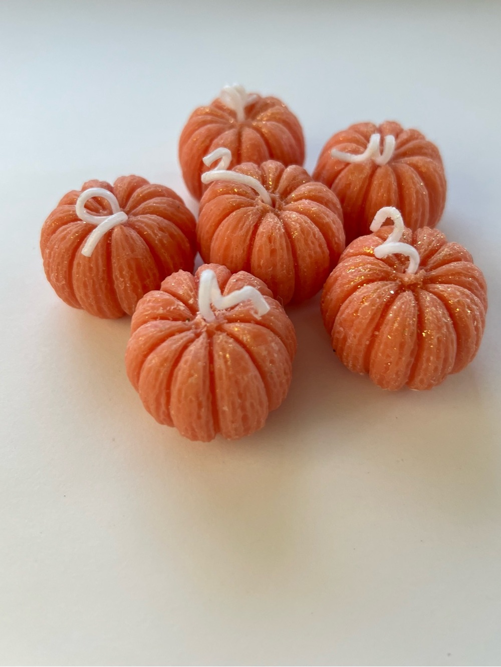 Handcrafted Orange gold Pumpkin Candles – Set of 6 my